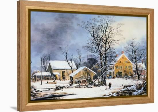 Currier & Ives Winter Scene-Currier & Ives-Framed Premier Image Canvas