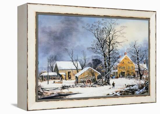 Currier & Ives Winter Scene-Currier & Ives-Framed Premier Image Canvas