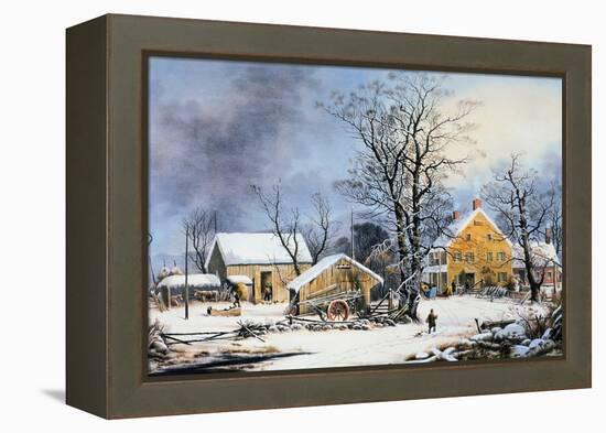 Currier & Ives Winter Scene-Currier & Ives-Framed Premier Image Canvas