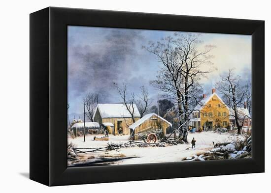 Currier & Ives Winter Scene-Currier & Ives-Framed Premier Image Canvas