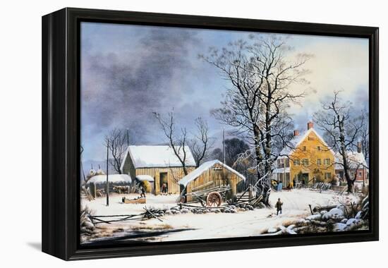 Currier & Ives Winter Scene-Currier & Ives-Framed Premier Image Canvas
