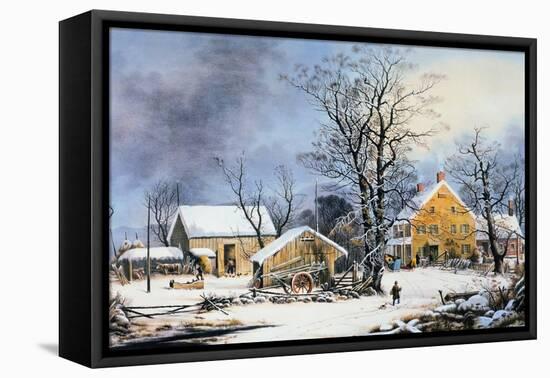 Currier & Ives Winter Scene-Currier & Ives-Framed Premier Image Canvas