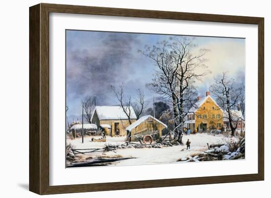 Currier & Ives Winter Scene-Currier & Ives-Framed Giclee Print