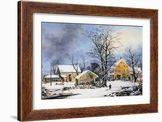 Currier & Ives Winter Scene-Currier & Ives-Framed Giclee Print
