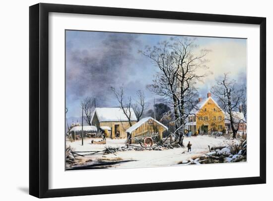 Currier & Ives Winter Scene-Currier & Ives-Framed Giclee Print