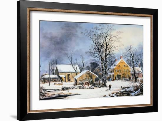 Currier & Ives Winter Scene-Currier & Ives-Framed Giclee Print