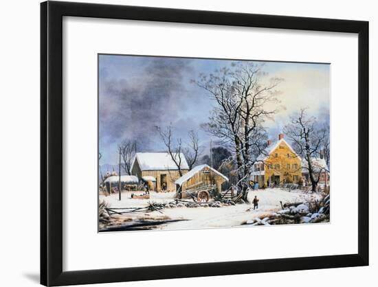 Currier & Ives Winter Scene-Currier & Ives-Framed Giclee Print