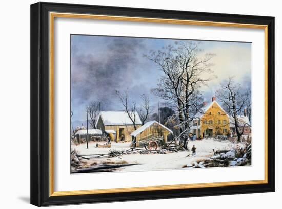 Currier & Ives Winter Scene-Currier & Ives-Framed Giclee Print