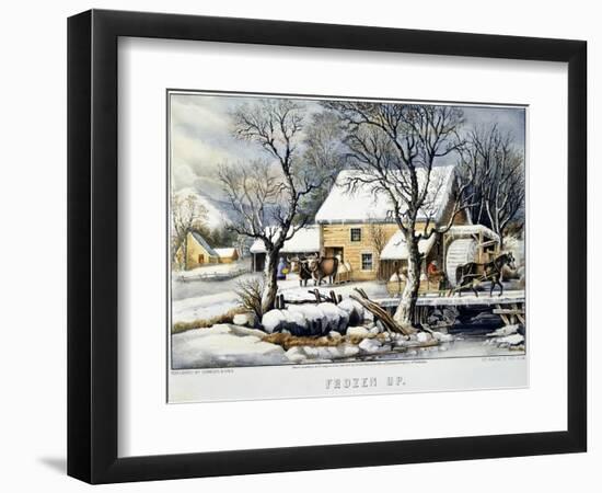 Currier & Ives Winter Scene-Currier & Ives-Framed Premium Giclee Print