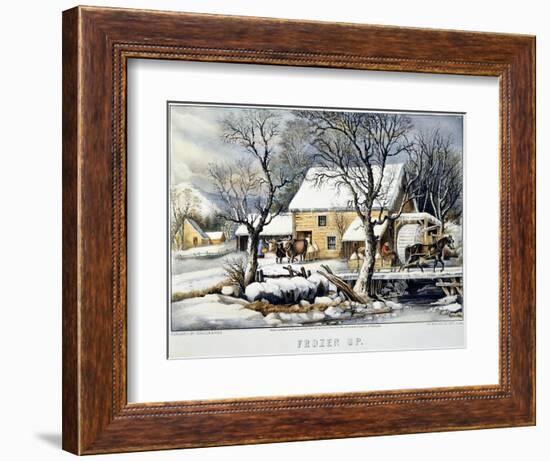 Currier & Ives Winter Scene-Currier & Ives-Framed Giclee Print