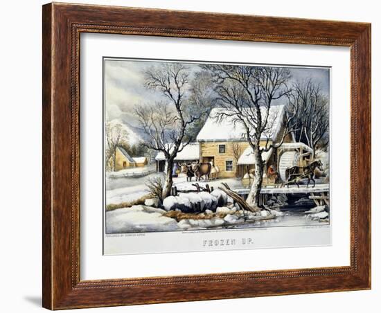 Currier & Ives Winter Scene-Currier & Ives-Framed Giclee Print