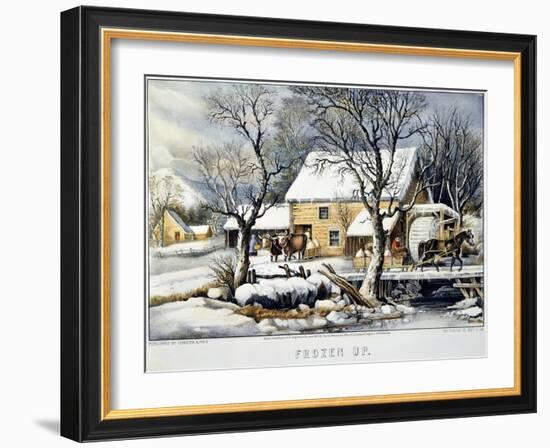 Currier & Ives Winter Scene-Currier & Ives-Framed Giclee Print