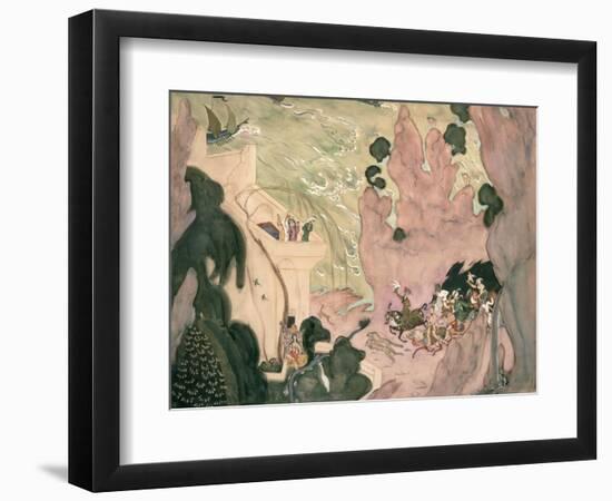 Curtain Design For Nikolai Rimski-Korsakov's Ballet 'sheherezade', 1910-Valentin Aleksandrovich Serov-Framed Giclee Print