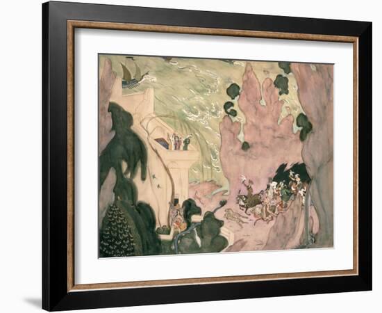 Curtain Design For Nikolai Rimski-Korsakov's Ballet 'sheherezade', 1910-Valentin Aleksandrovich Serov-Framed Giclee Print