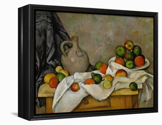 Curtain, Jug and Bowl of Fruit, 1893-1894-Paul Cézanne-Framed Premier Image Canvas