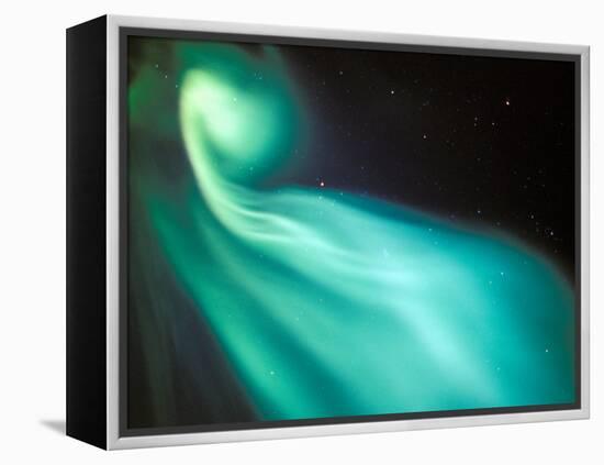 Curtains of Green Aurora in the Northern Sky, Arctic Coastal Plain, Alaska, USA-Hugh Rose-Framed Premier Image Canvas