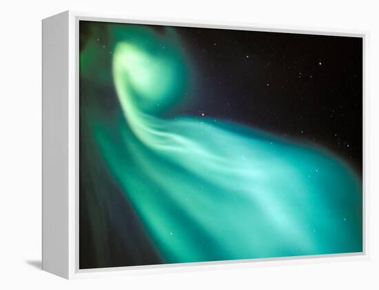 Curtains of Green Aurora in the Northern Sky, Arctic Coastal Plain, Alaska, USA-Hugh Rose-Framed Premier Image Canvas