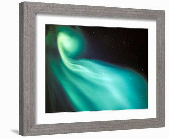 Curtains of Green Aurora in the Northern Sky, Arctic Coastal Plain, Alaska, USA-Hugh Rose-Framed Photographic Print