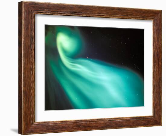 Curtains of Green Aurora in the Northern Sky, Arctic Coastal Plain, Alaska, USA-Hugh Rose-Framed Photographic Print