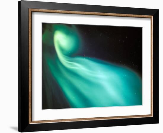 Curtains of Green Aurora in the Northern Sky, Arctic Coastal Plain, Alaska, USA-Hugh Rose-Framed Photographic Print