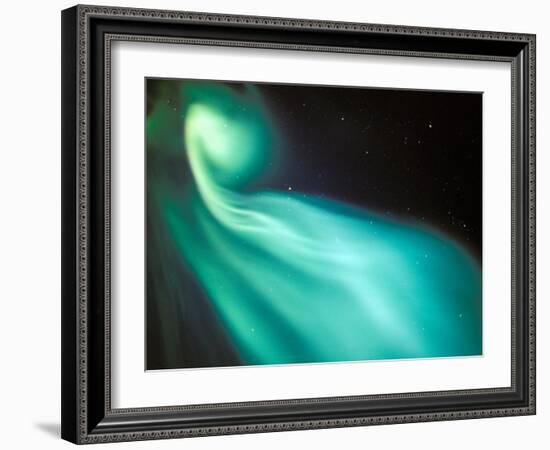 Curtains of Green Aurora in the Northern Sky, Arctic Coastal Plain, Alaska, USA-Hugh Rose-Framed Photographic Print