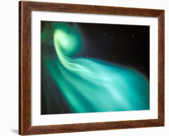 Curtains of Green Aurora in the Northern Sky, Arctic Coastal Plain, Alaska, USA-Hugh Rose-Framed Photographic Print