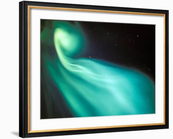 Curtains of Green Aurora in the Northern Sky, Arctic Coastal Plain, Alaska, USA-Hugh Rose-Framed Photographic Print