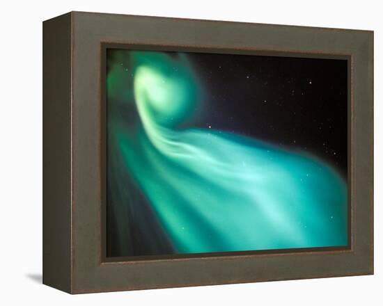 Curtains of Green Aurora in the Northern Sky, Arctic Coastal Plain, Alaska, USA-Hugh Rose-Framed Premier Image Canvas