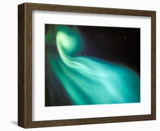 Curtains of Green Aurora in the Northern Sky, Arctic Coastal Plain, Alaska, USA-Hugh Rose-Framed Photographic Print