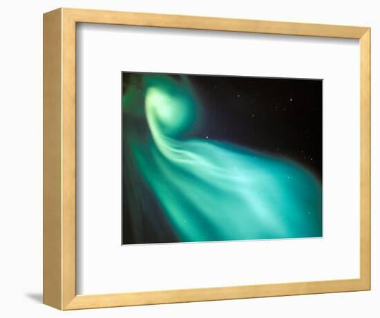 Curtains of Green Aurora in the Northern Sky, Arctic Coastal Plain, Alaska, USA-Hugh Rose-Framed Photographic Print
