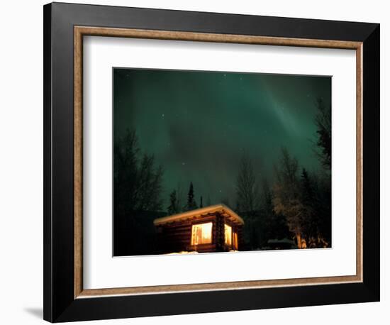 Curtains of Northern Lights above Fairbanks, Alaska, USA-Hugh Rose-Framed Photographic Print