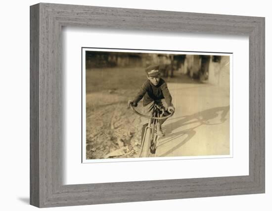 Curtin Hines Aged 14, Western Union Messenger for 6 Months, Houston, Texas, 1913-Lewis Wickes Hine-Framed Photographic Print