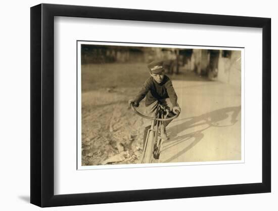 Curtin Hines Aged 14, Western Union Messenger for 6 Months, Houston, Texas, 1913-Lewis Wickes Hine-Framed Photographic Print