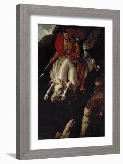 Curtius Leaping into the Gulf-Benjamin Robert Haydon-Framed Giclee Print