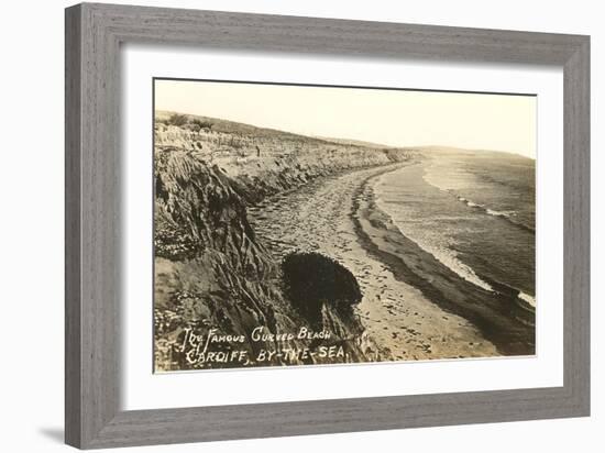 Curved Beach, Cardiff by the Sea, California-null-Framed Art Print