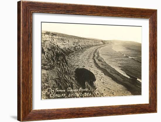 Curved Beach, Cardiff by the Sea, California-null-Framed Art Print