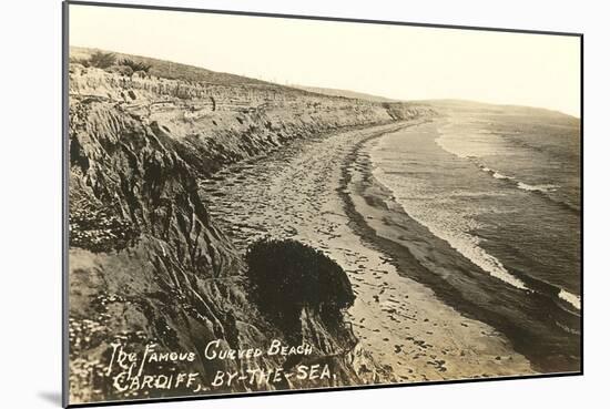 Curved Beach, Cardiff by the Sea, California-null-Mounted Art Print