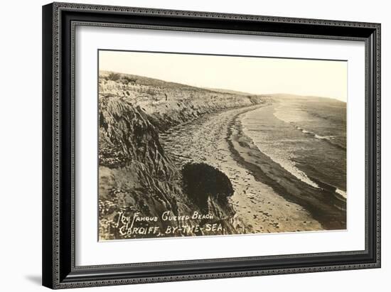 Curved Beach, Cardiff by the Sea, California-null-Framed Art Print