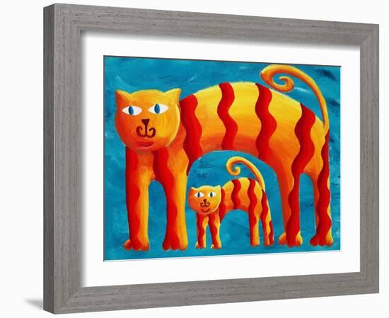 Curved Cats, 2004-Julie Nicholls-Framed Giclee Print