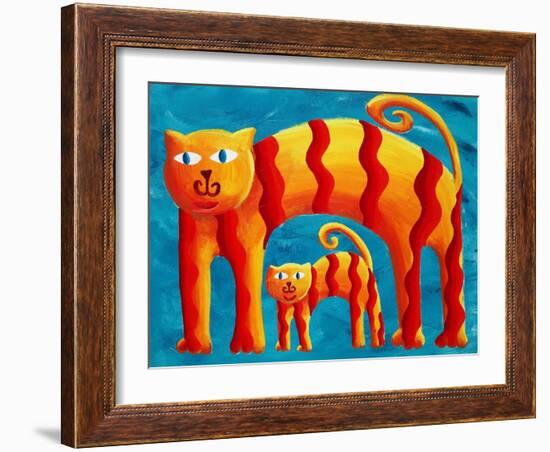 Curved Cats, 2004-Julie Nicholls-Framed Giclee Print