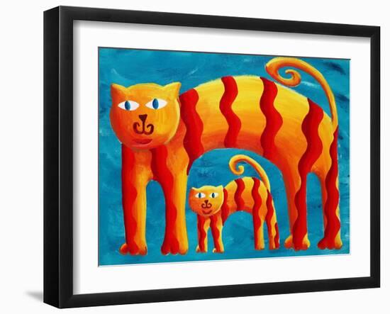 Curved Cats, 2004-Julie Nicholls-Framed Giclee Print