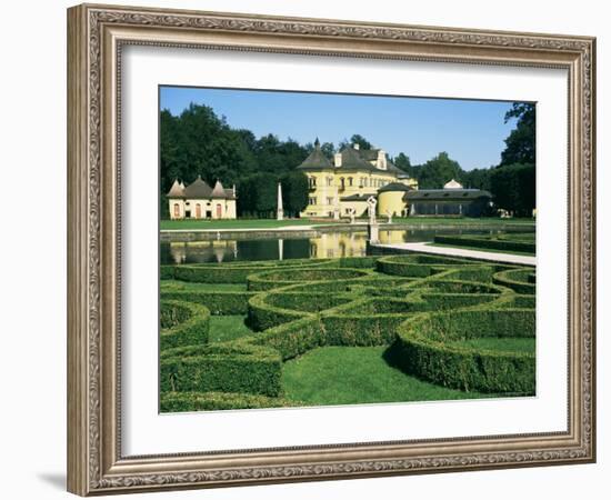 Curved Hedges in Formal Gardens, Schloss Hellbrunn, Near Salzburg, Austria-Ken Gillham-Framed Photographic Print