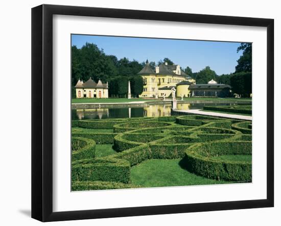 Curved Hedges in Formal Gardens, Schloss Hellbrunn, Near Salzburg, Austria-Ken Gillham-Framed Photographic Print