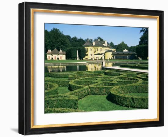 Curved Hedges in Formal Gardens, Schloss Hellbrunn, Near Salzburg, Austria-Ken Gillham-Framed Photographic Print