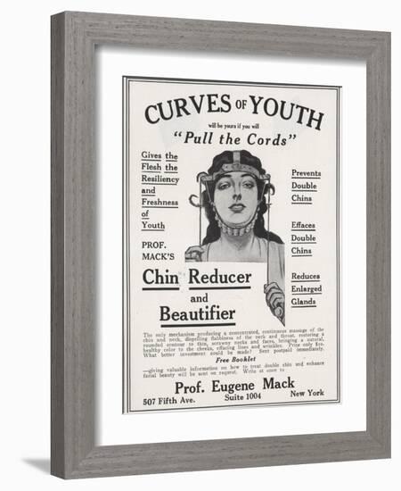 Curves of Youth, Humour Inventions Chin Reducer, Antiageing Skincare, UK, 1890-null-Framed Giclee Print