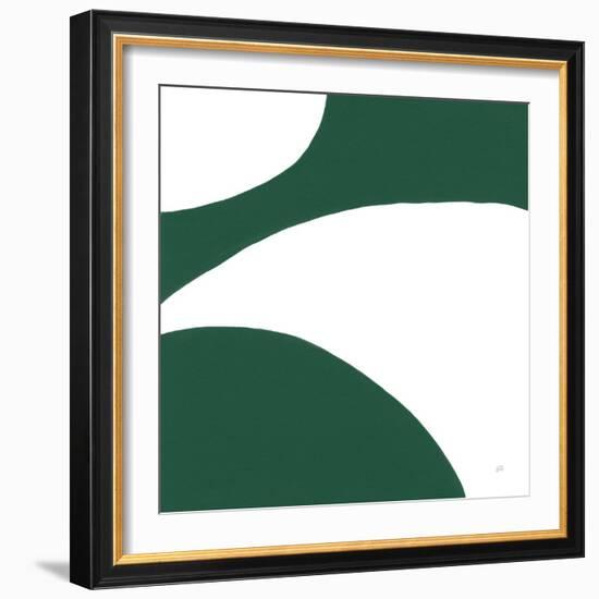 Curvilinear VII Emerald Green-Chris Paschke-Framed Art Print