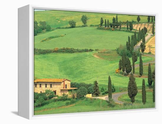 Curvy Tuscan Road, Tuscany, Italy-Walter Bibikow-Framed Premier Image Canvas