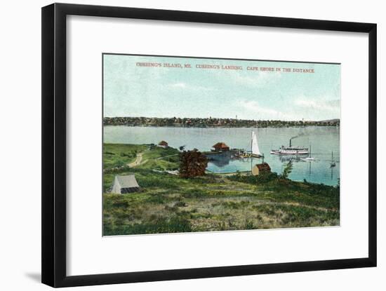 Cushing's Island, Maine, View of Cushing's Landing, Cape Shore in the Distance-Lantern Press-Framed Art Print