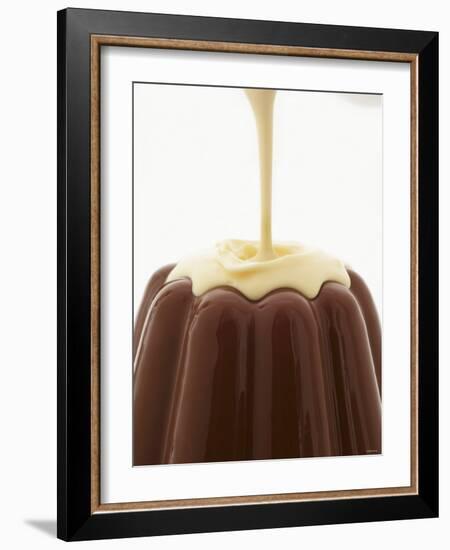 Custard Being Poured Over Chocolate Blancmange-Marc O^ Finley-Framed Photographic Print