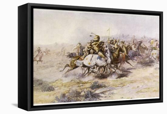 Custer and Cavalry in Action-Charles Marion Russell-Framed Premier Image Canvas